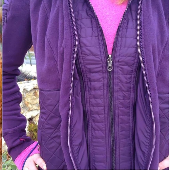 Lululemon RARE ๐ฆ DEEP ZINFANDEL Fleecy Keen Jacket EUC NO FLAWS size 8 - Picture 4 of 16
